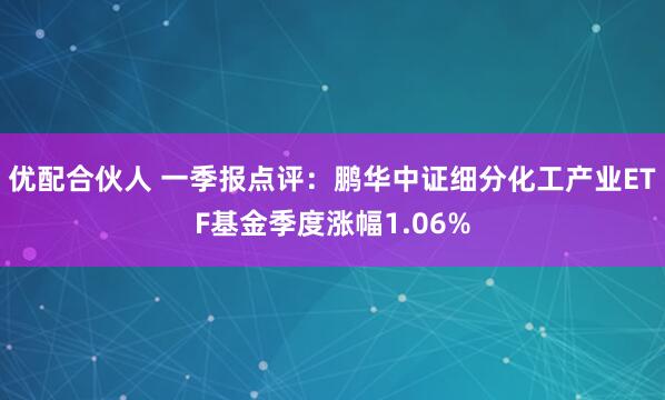 优配合伙人 一季报点评：鹏华中证细分化工产业ETF基金季度涨幅1.06%
