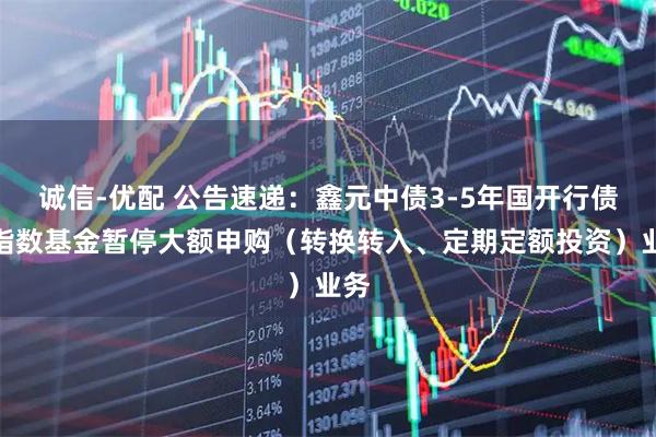 诚信-优配 公告速递：鑫元中债3-5年国开行债券指数基金暂停大额申购（转换转入、定期定额投资）业务