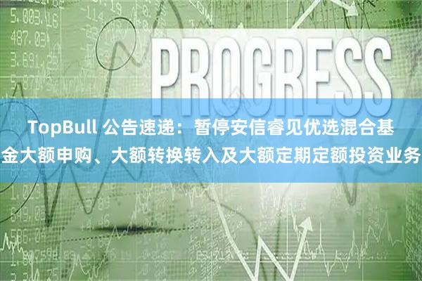 TopBull 公告速递：暂停安信睿见优选混合基金大额申购、大额转换转入及大额定期定额投资业务
